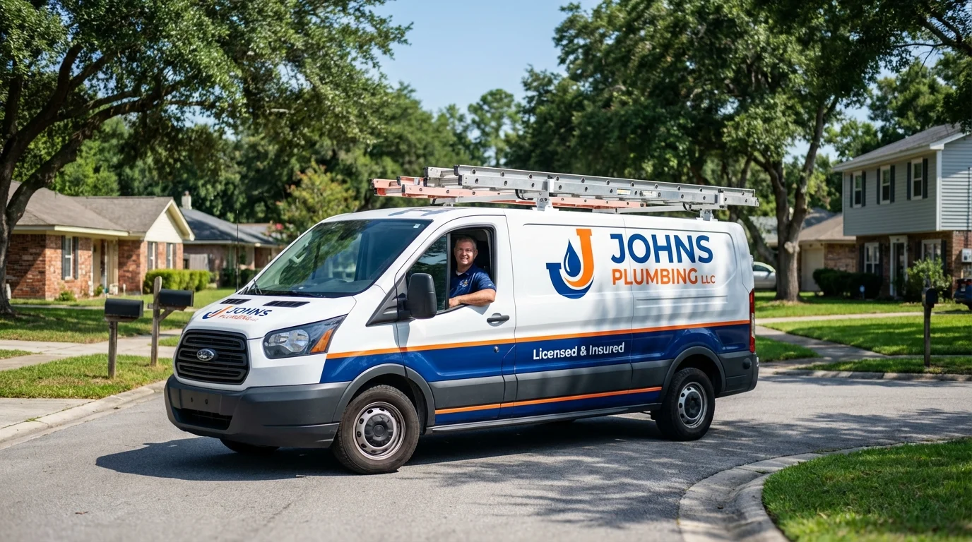 Johns Plumbing LLC service van in West Newton, PA